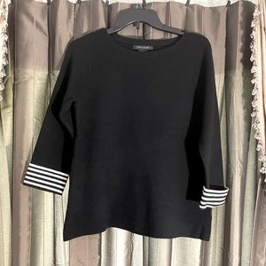 TAHARI SWEATER BLACK AND WHITE